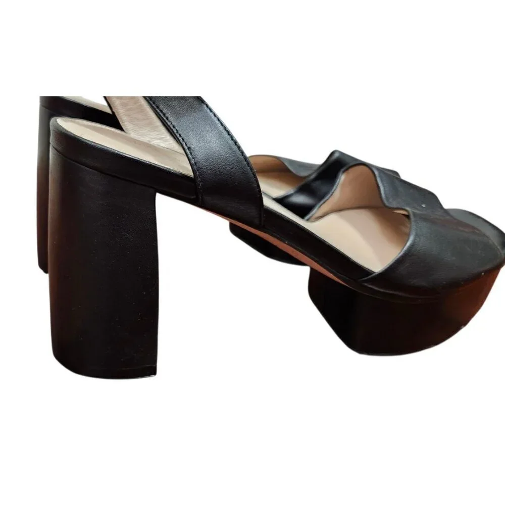 Stuart Weitzman Women's Newdeal Leather Platform Ankle Strap Sandals Size 9 M